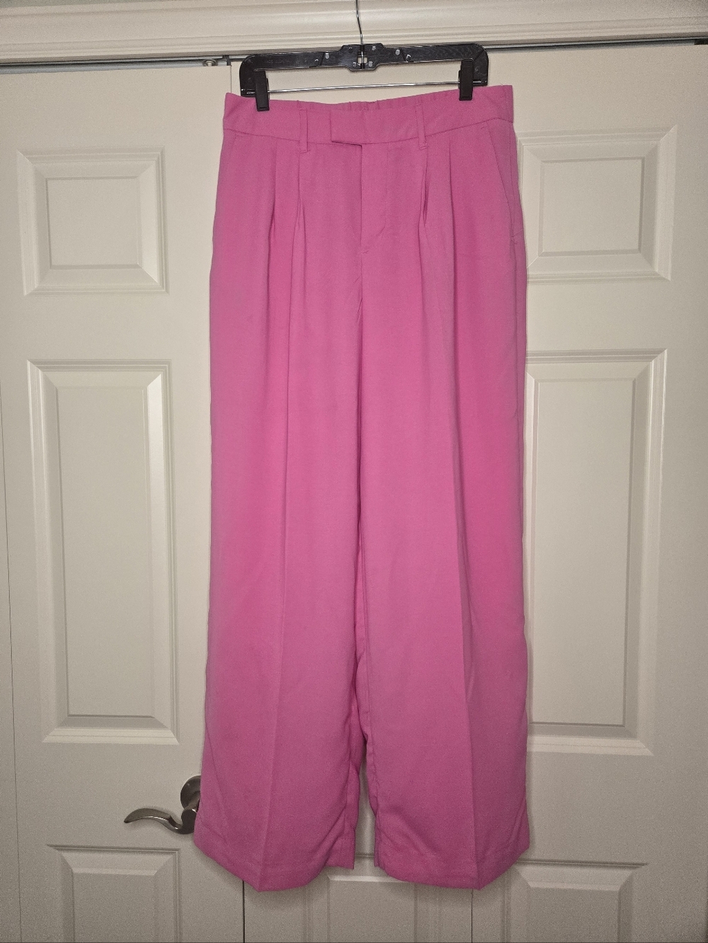 A New Day Hot Pink Wide Leg Pants High Rise Tailored Trousers Womens - Picture 2 of 7